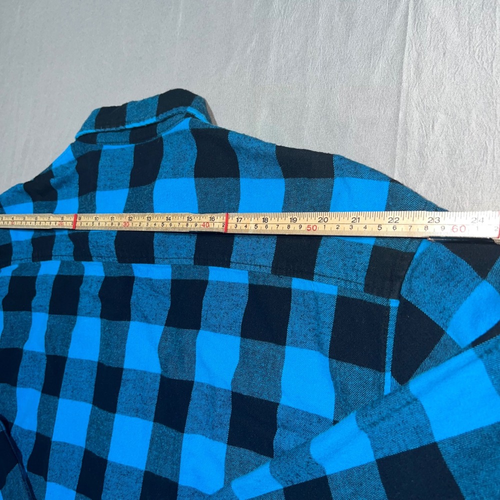 NFL Team Apparel Mens XL Carolina Panthers Plaid Flannel Button Up Shirt Cotton - Picture 8 of 10
